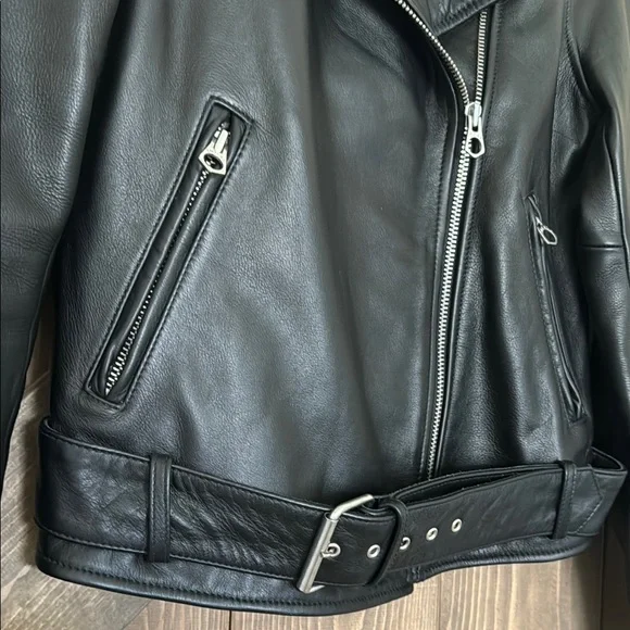 Madewell “The Ultimate Leather Motorcycle Jacket” Women’s Size Medium - Picture 8 of 12